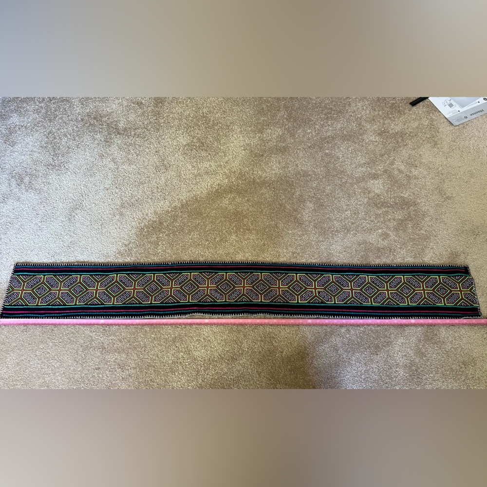 Colorful shipibo ayahuasca Geometric Patterned Scarf or table runner